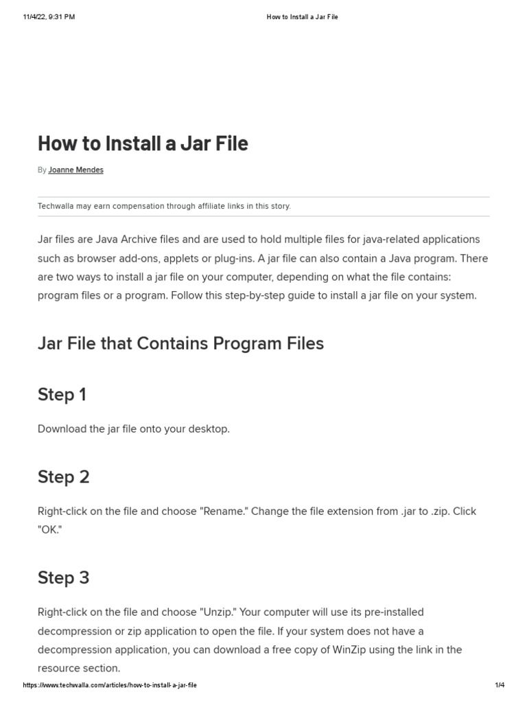 Installing .jar Files: A Step-by-Step Guide | PDF | Adobe Flash | Zip ...