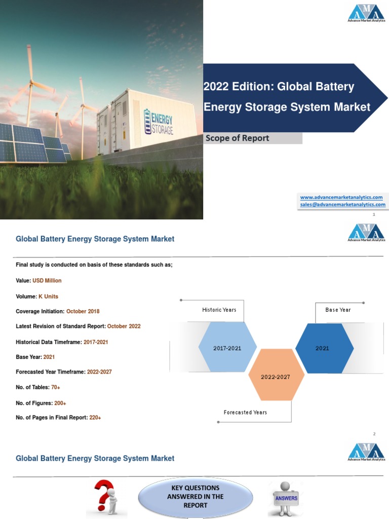 AMA - Global Battery Energy Storage System Market | PDF | Energy ...