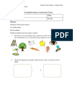 Evaluación 3° Básico Vocales y Lectura