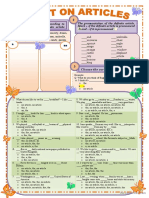 Test On Articles - Definite and Indefinite (Editable and With Keys)