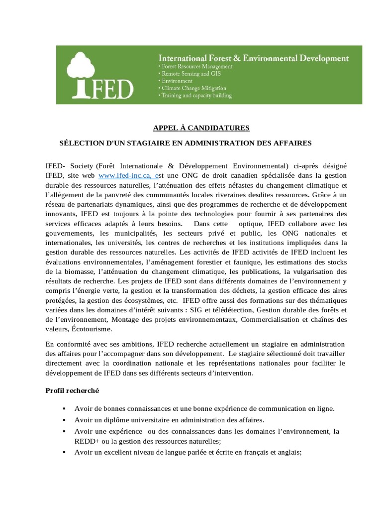 Stagiaire en Administration des Affaires | PDF | Environnement naturel ...