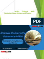 Kerala University Distance MBA