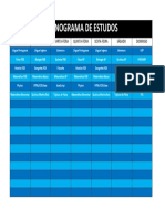 Cronograma de Estudos: Segunda-Feira Terça-Feira Quarta-Feira Quinta-Feira Sexta-Feira Sábado Domingo