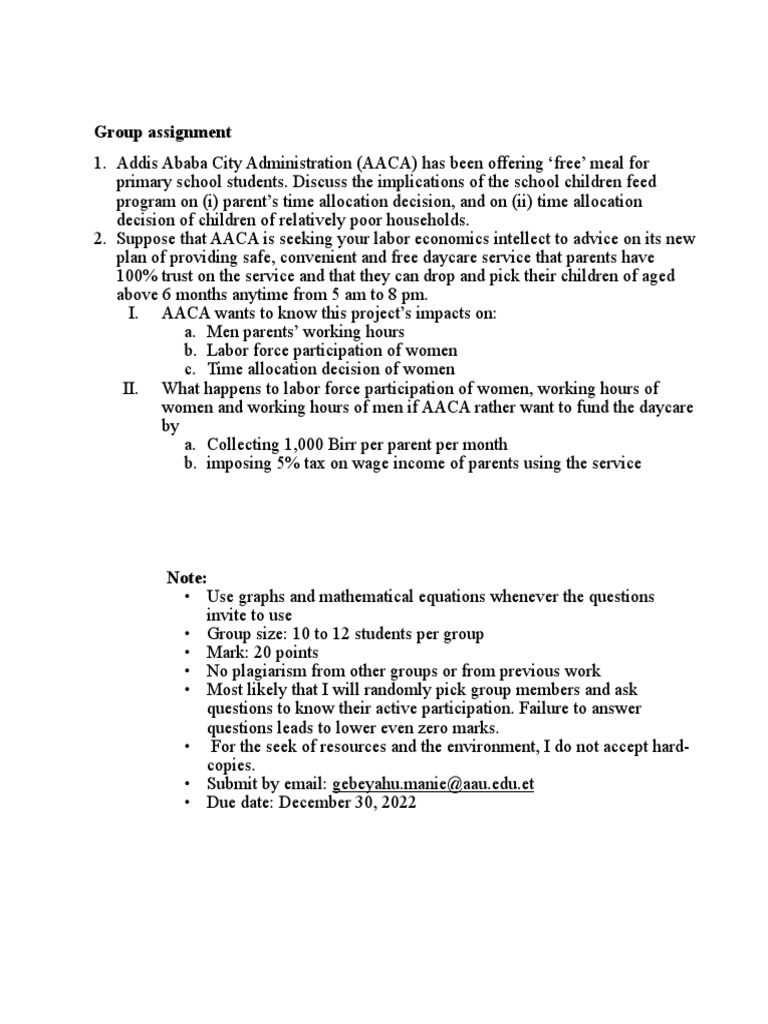 AACA Daycare Impact Analysis Assignment | PDF