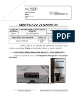 Certificado de garantia de manutenção de autoclave