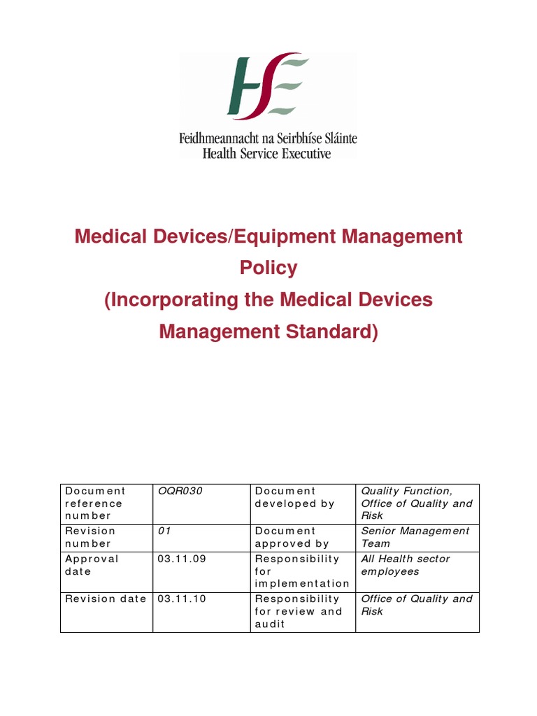 Medical Devices Equipment | PDF | Medical Device | Standardization