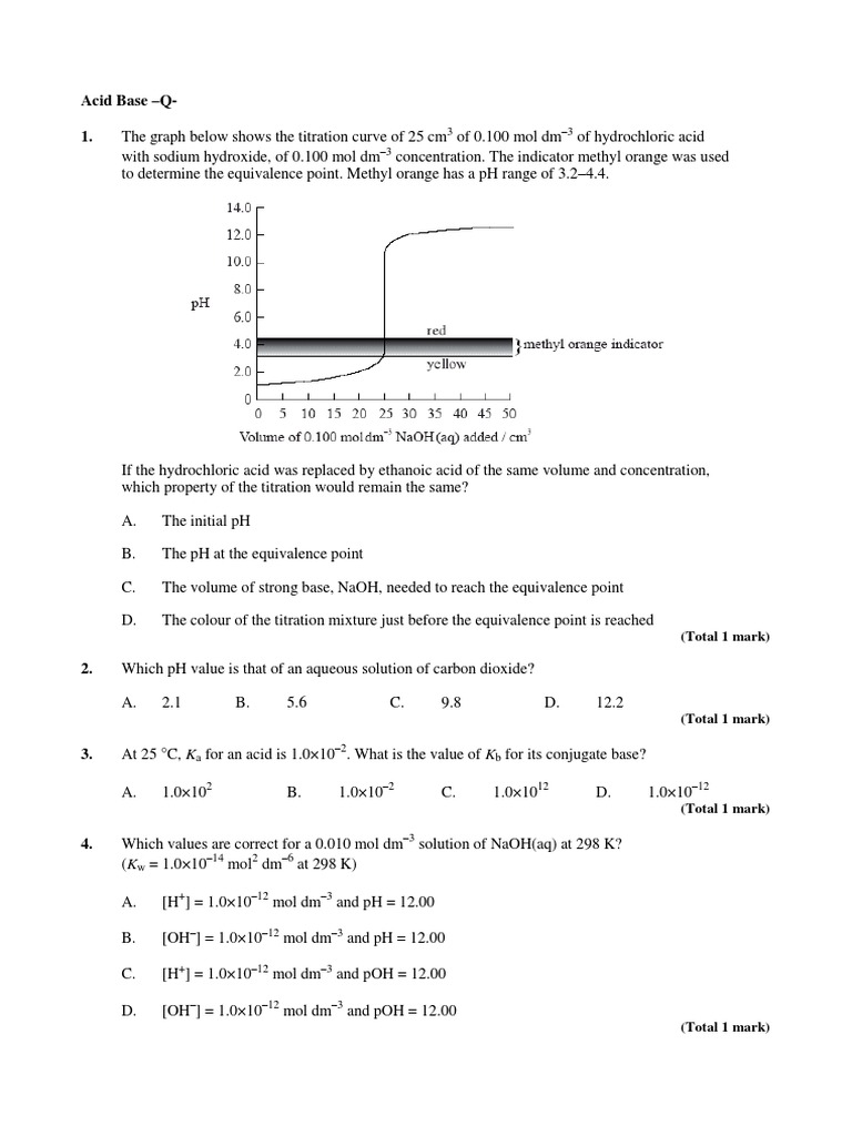Acid Base Q Ms Download Free Pdf Acid Ph