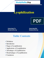 Lyophilization: Studymafia