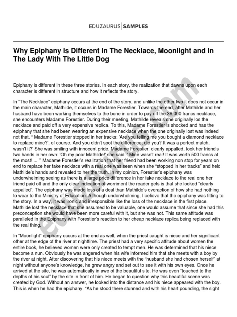 Epiphany in Three Classic Stories | PDF | Mystery, Thriller & Crime ...