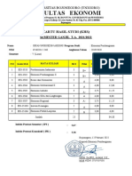 Fakultas Ekonomi: Kartu Hasil Studi (KHS)