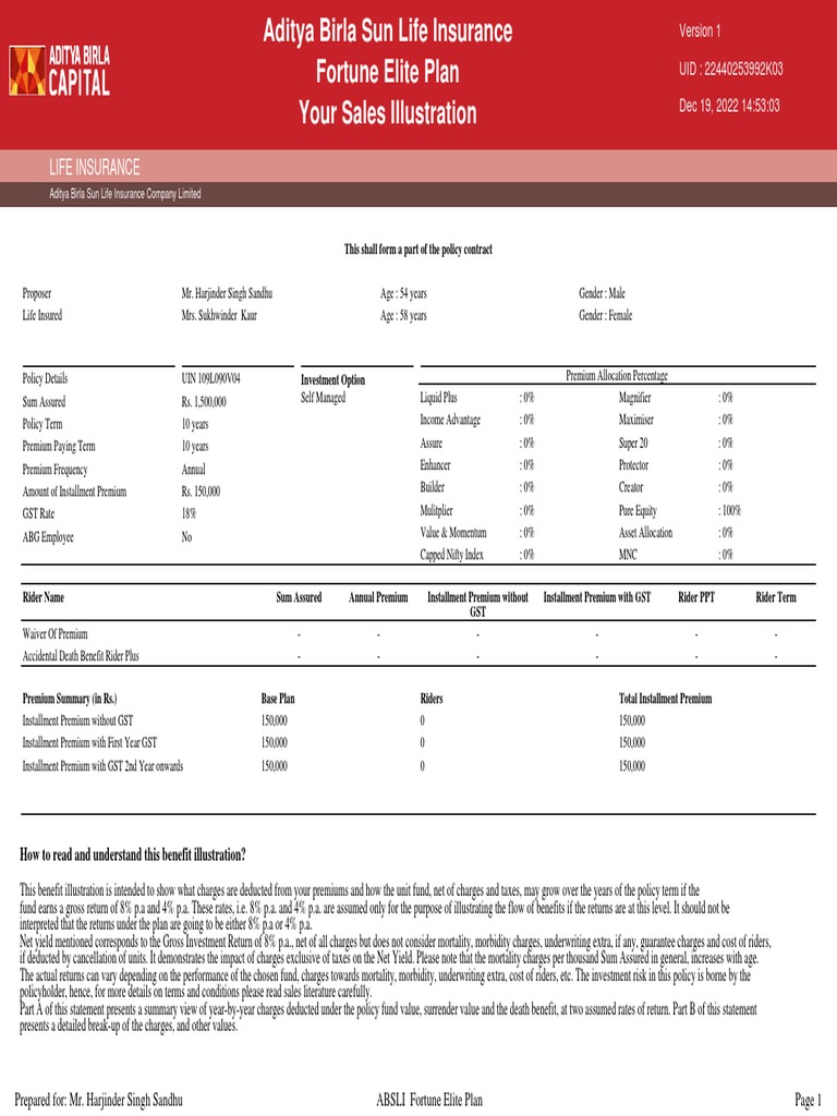 Fortune Elite Plan Overview | PDF | Life Insurance | Insurance
