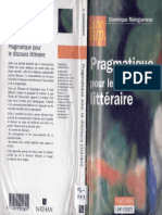 Dominique Maingueneau - Pragmatique Pour Le Discours Littéraire, Paris, Bordas, 1990, Puis Armand Colin, 2005