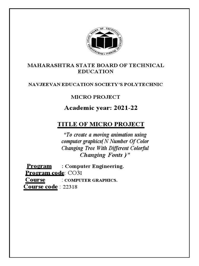 Cgr micro project pdf graphics computer graphics