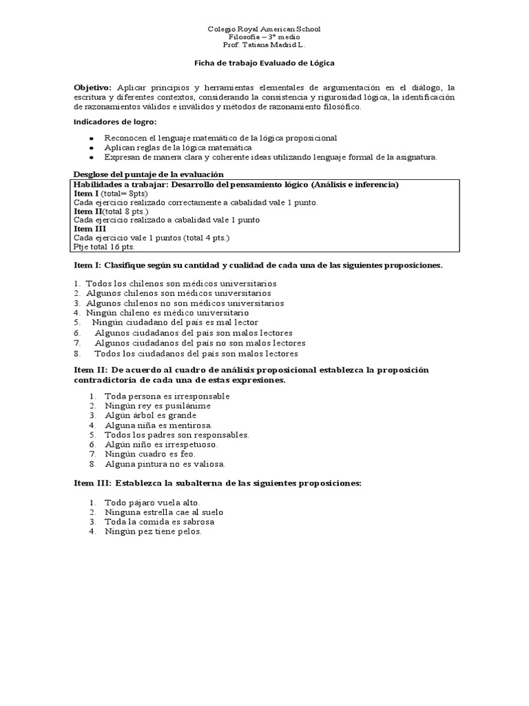 Evaluaci n de l gica 3 medio pdf