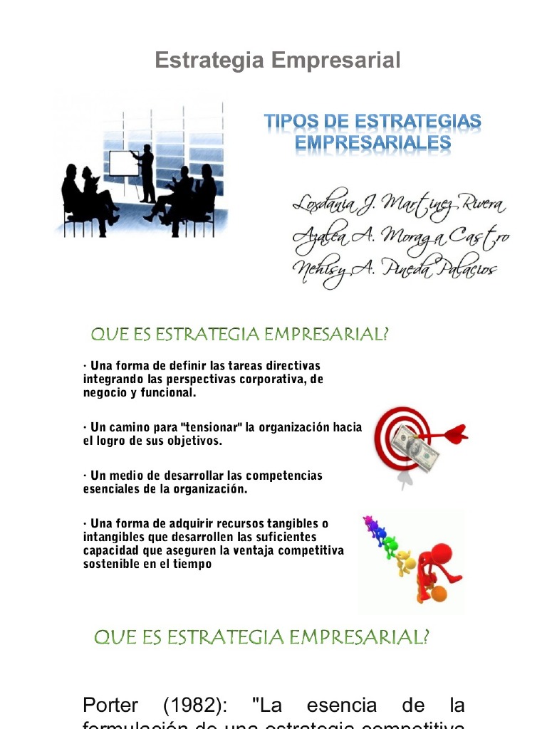PDF Estrategia Empresarial Tipos de Estrategia Ejemplos de Estrategia ...