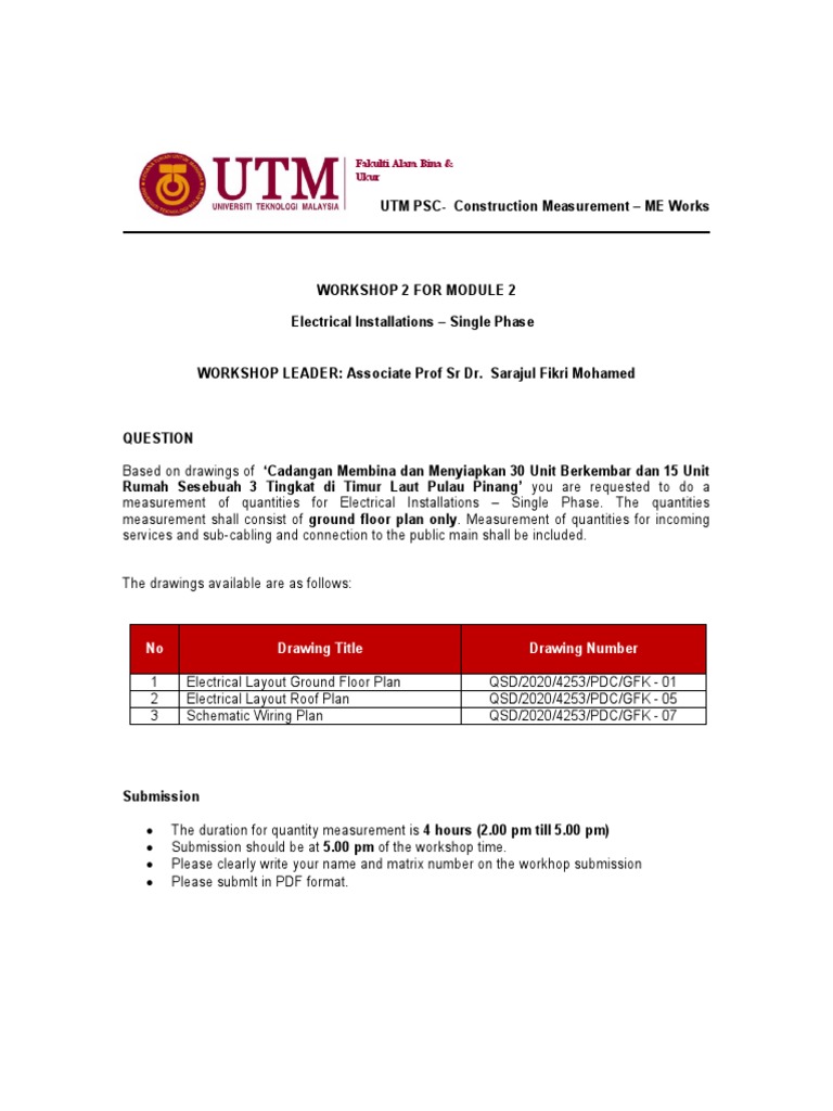 Workshop 2 Electrical Installations Single Phase Pdf Electrical