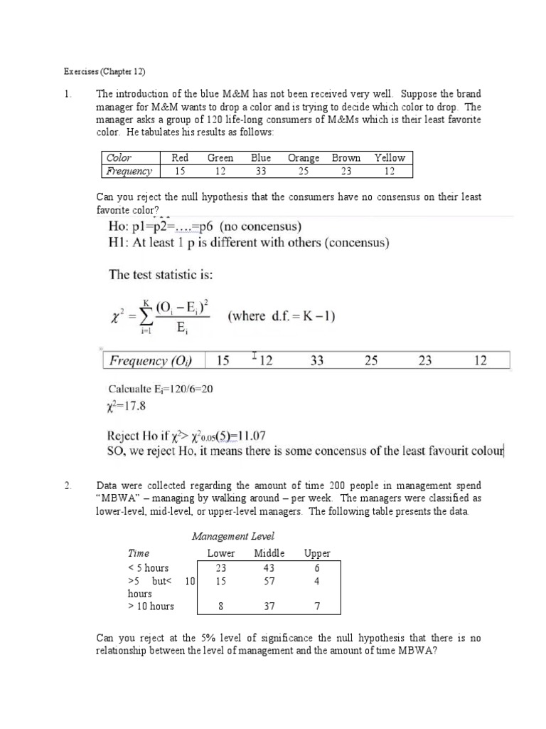 Exercises Chapter 12 | PDF