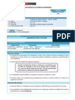 Planificación de La Sesión de Aprendizaje: Unidad 6