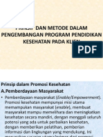 Prinsip Dan Metode Dalam Pengembangan Program Pendidikan Kesehatan Pada Klien