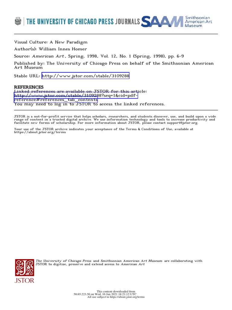 Visual Culture - A New Pradigm | PDF | Art History | Cultural Studies