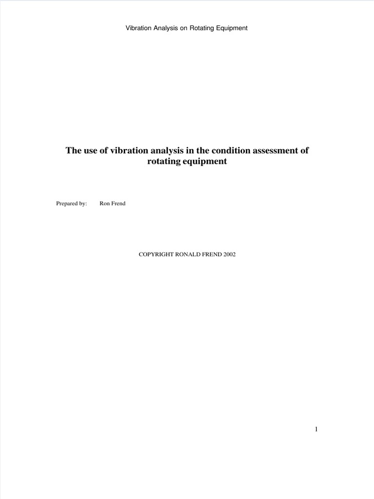 Vibration Analysis Rotating Equipment | PDF | Amplitude | Bearing ...