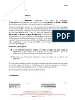 Carta Despido Faltas Injustificadas