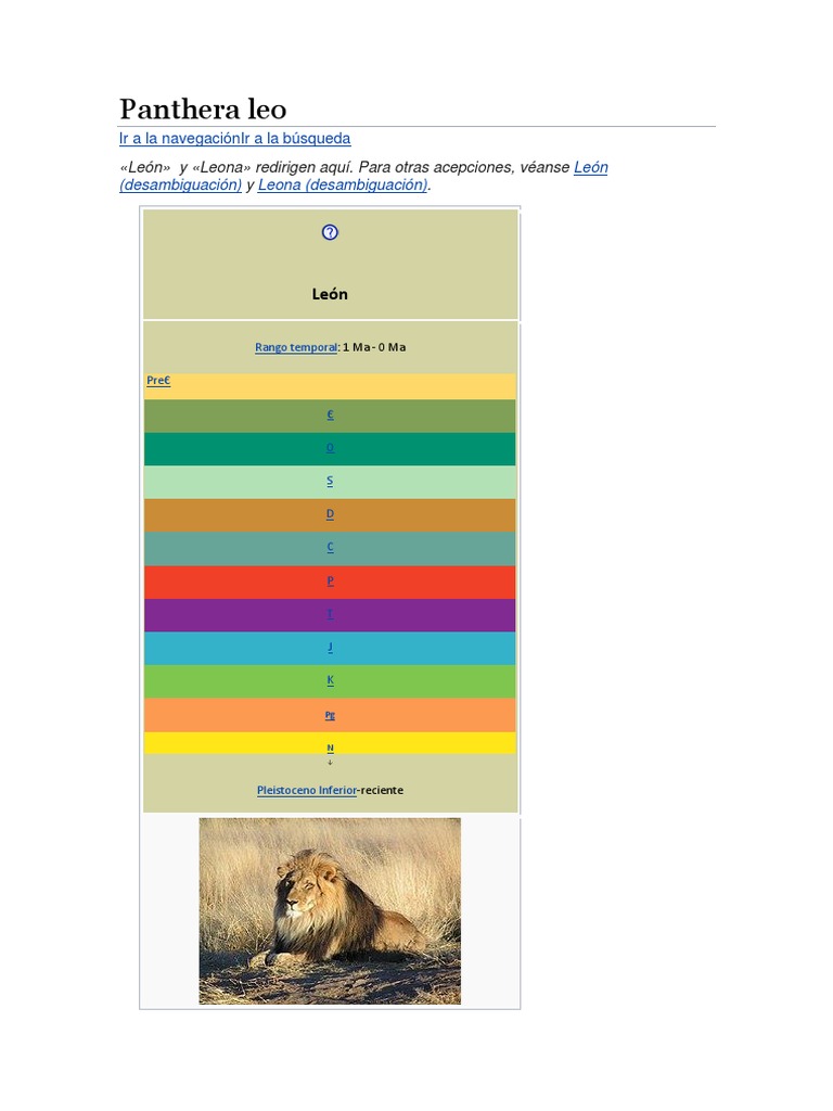 LEON | PDF | León | Panthera