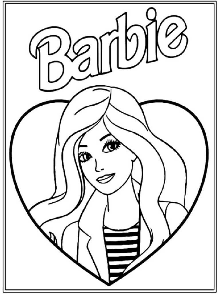 Barbie Coloring Page Framed | PDF