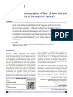 Methods For The Determination of Limit of Detection and Limit of Quantitatio
