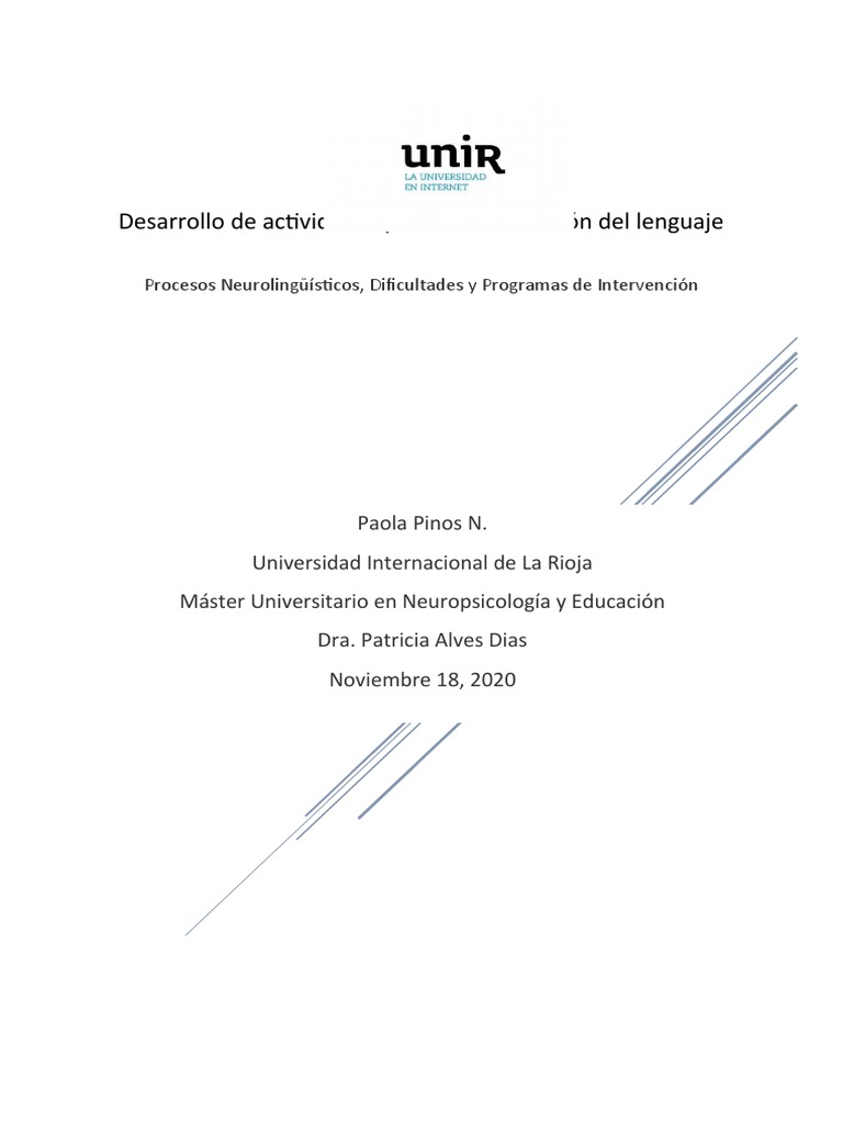 Actividades para Estimulación del Lenguaje | PDF | Educación de la ...