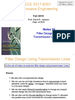 Notes 24 5317-6351 Filter Design Part 3 (Transmission Line Filters)