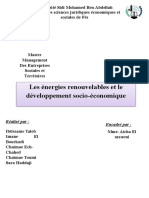 Les Énergies Renouvelables Et Le Développement Socio-Économique