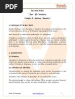 Class 12 Chemistry Revision Notes Surface Chemistry