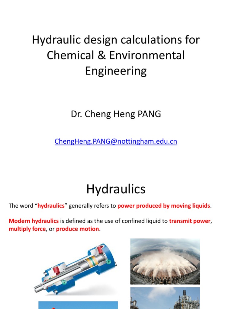 Hydraulic Design (2021) - Students - PCH | PDF | Pump | Fluid Mechanics
