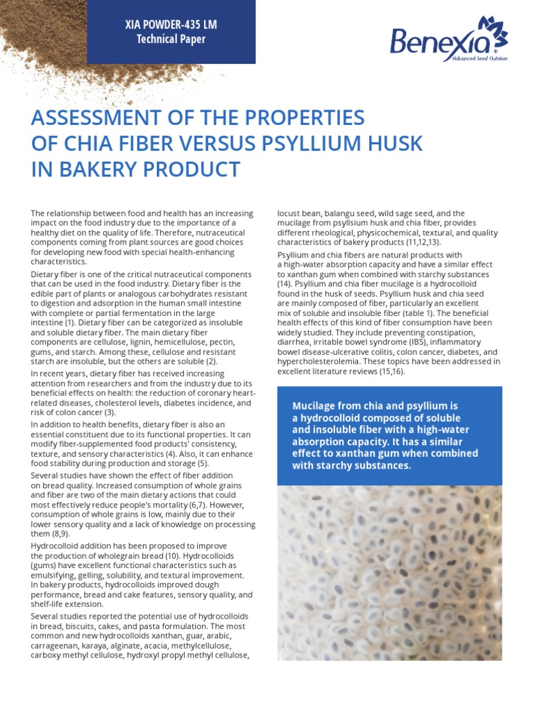 Technical Paper Psyllium Husk Vs Xia Powder 435 2 Dic 22 PDF