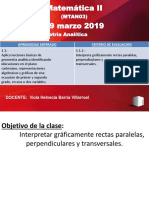 Geometría analítica: rectas paralelas, perpendiculares y transversales