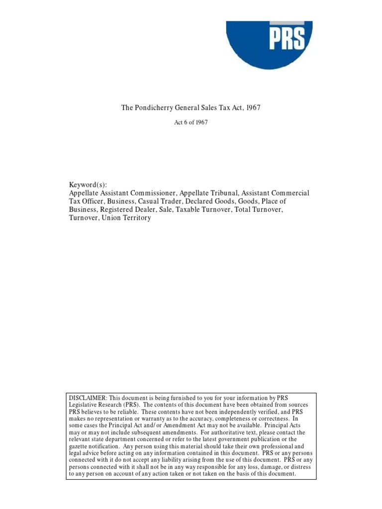 pondicherry-general-sales-tax-act-1967-pdf-taxes-tax-exemption