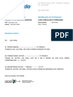 Identificação Do Paciente Identificação Do Profissional: Calebe Victor Moreira Arantes Luiza Goncalves E Fernandes