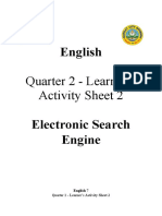 English 7 Quarter 2 Learner's Activity Sheet 2 on Electronic Search Engines