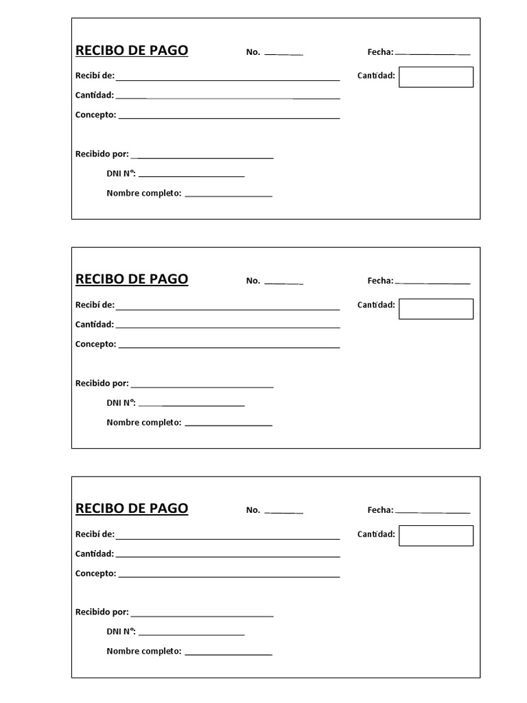 Plantilla de Recibo de Pago PDF | PDF