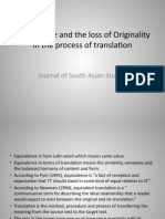 Equivalence and The Loss of Originality in The