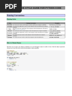 PEP8 Cheatsheet