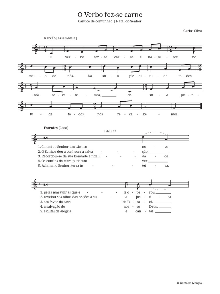 O Verbo Fez-Se Carne - Carlos Silva | PDF | Adoração e liturgia cristã