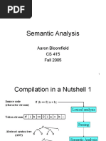 Semantic analysis of source code