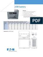 Eaton 12V 620W Battery: Data Sheet