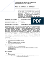 Acta de Entrega de Terreno Pistas