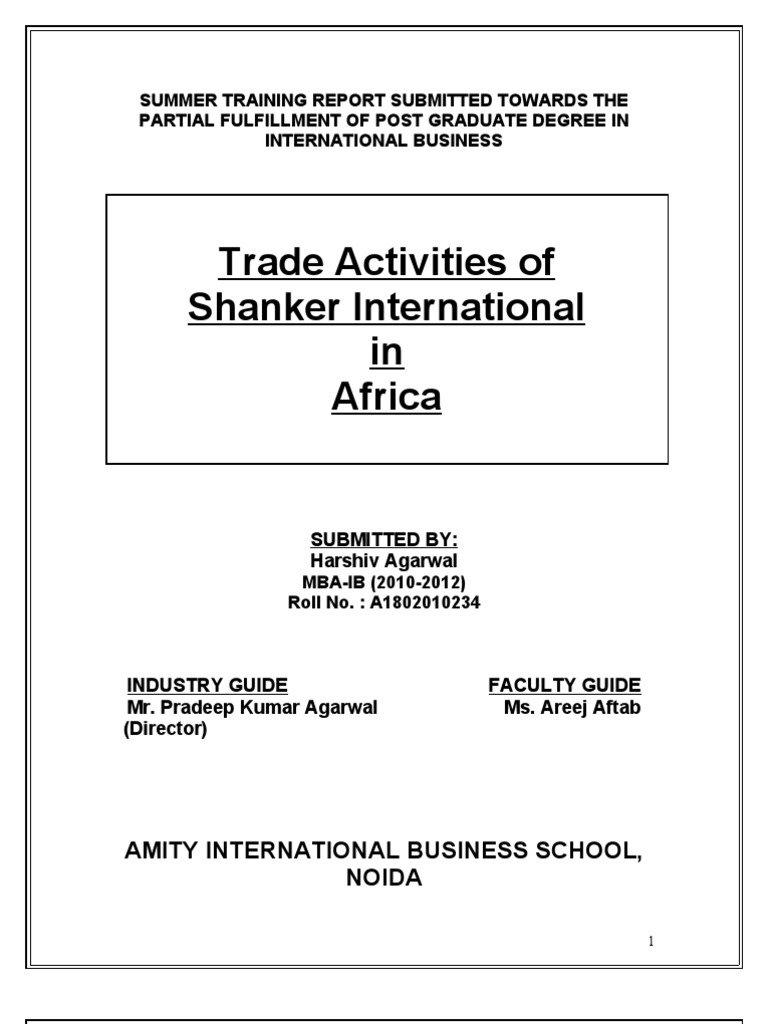 Summer internship report pdf picture