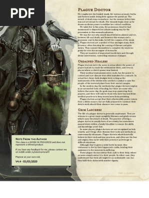 5e Plague Doctor (v4.4) - The Homebrewery