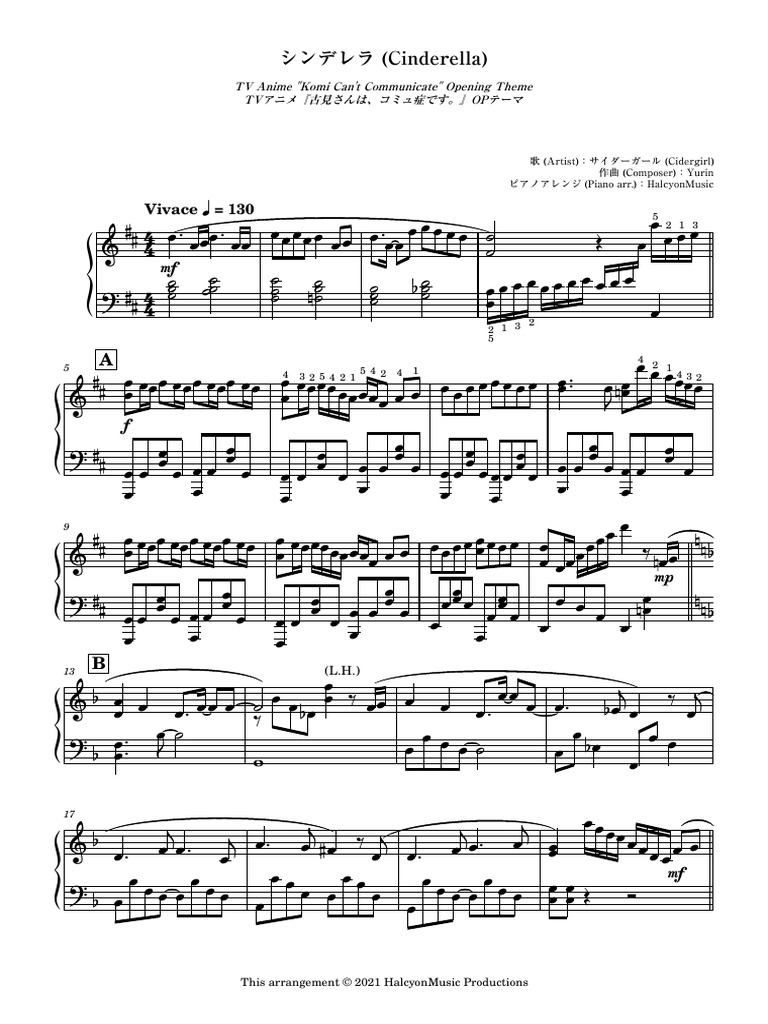 Cidergirl's Cinderella Theme Song PDF