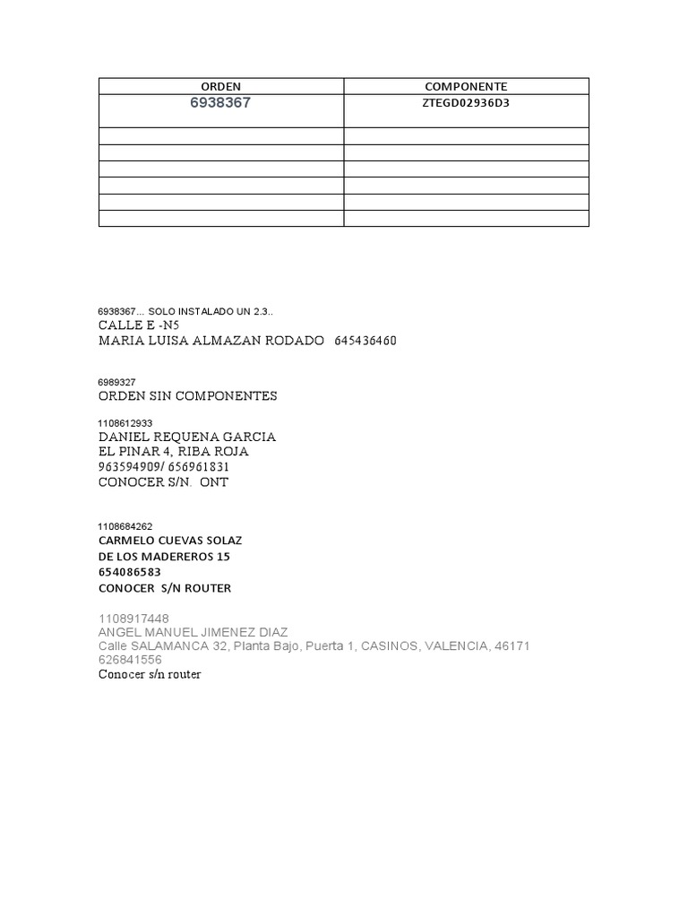 Orden de Instalación de Componentes | PDF